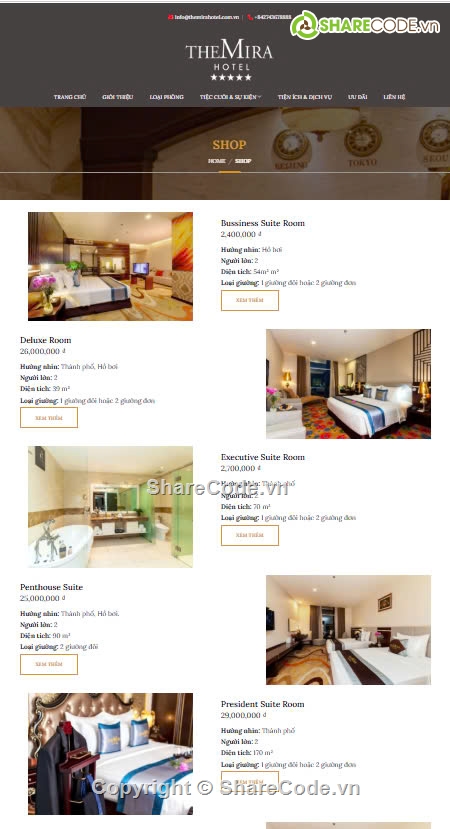 quản lý và đặt phòng hotel,khách sạn,Sự kiện tiệc cưới,Sharecode Website Hotel Sự Kiện Và Tiệc Cưới